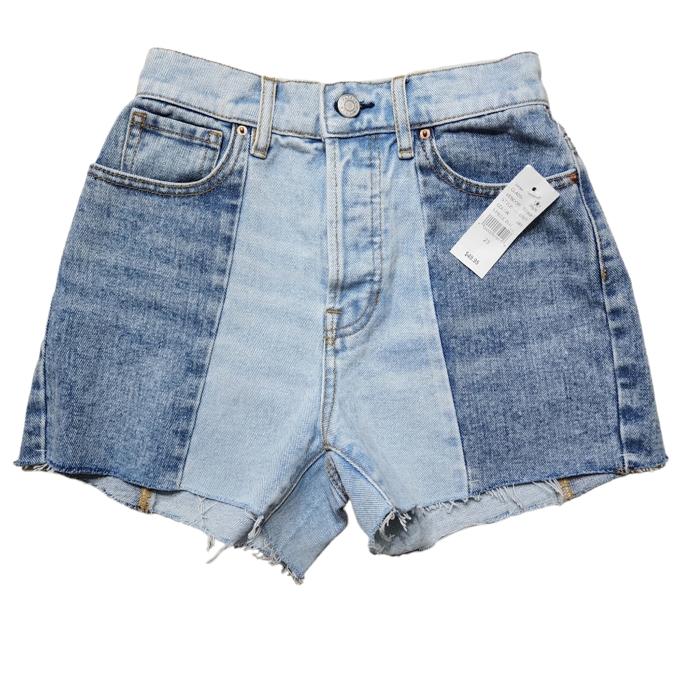 Pacsun High Rise Icon Color Block Shorts Sz 23 NWT